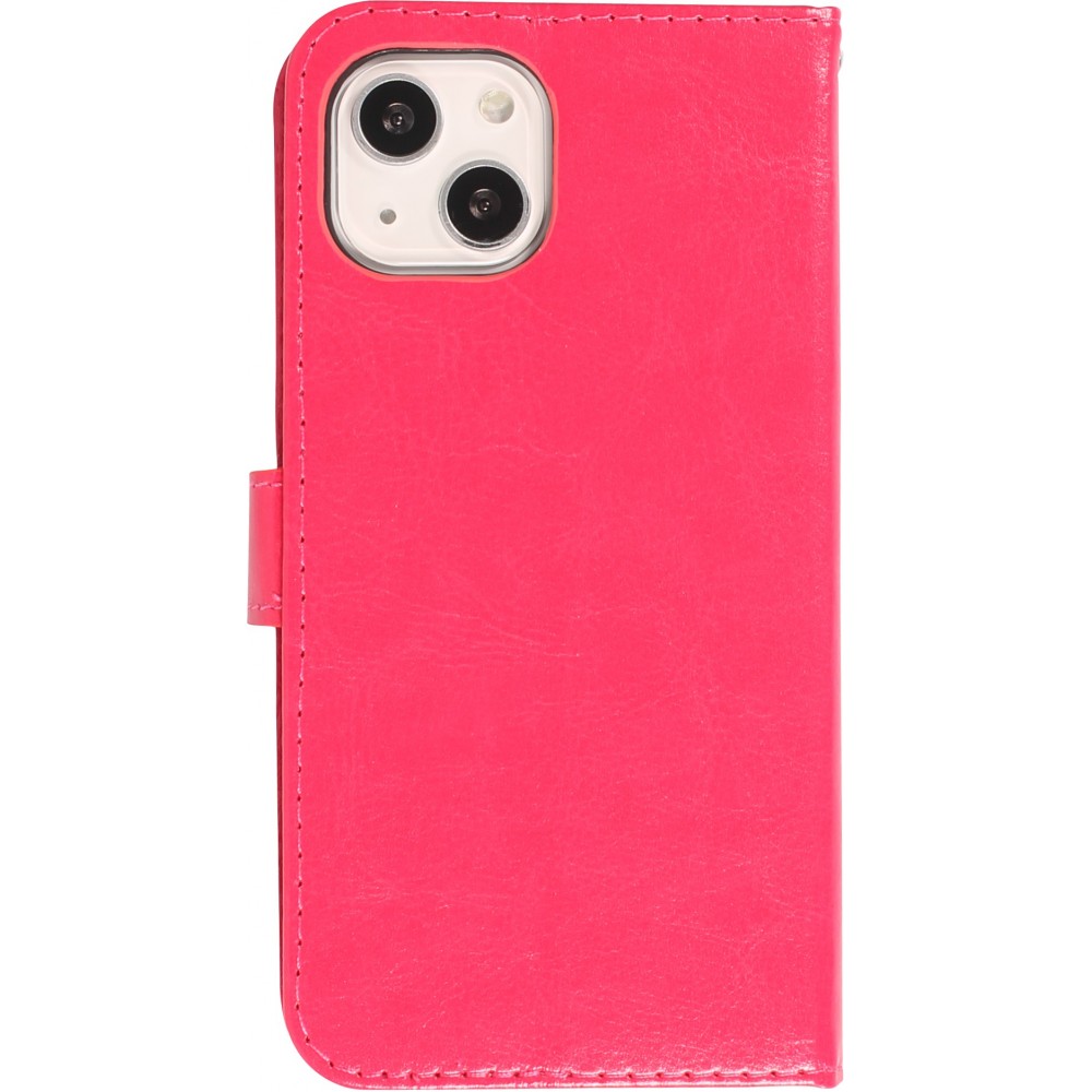 iPhone 13 Case Hülle - Premium Flip - Dunkelrosa