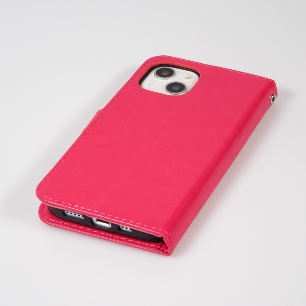 iPhone 13 Case Hülle - Premium Flip - Dunkelrosa