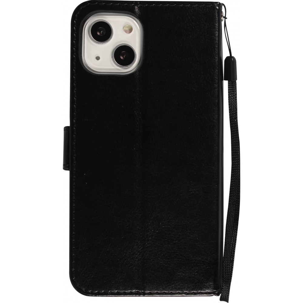 iPhone 13 Case Hülle - Premium Flip - Schwarz