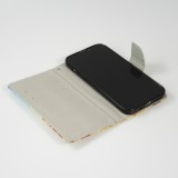 iPhone 13 Case Hülle - Premium Wallet Flip-Magnetverschluss und Kartenfach - Beach Starfish