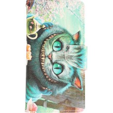 iPhone 13 Case Hülle - Premium Wallet Flip-Magnetverschluss und Kartenfach - Cheshire Cat