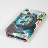 Fourre iPhone 13 - Premium Wallet flip fermeture magnétique et porte-carte - Cheshire Cat