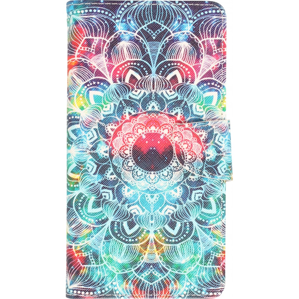 iPhone 13 Case Hülle - Premium Wallet Flip-Magnetverschluss und Kartenfach - Spiritual Mandala