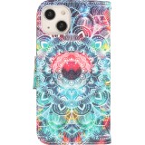 iPhone 13 Case Hülle - Premium Wallet Flip-Magnetverschluss und Kartenfach - Spiritual Mandala