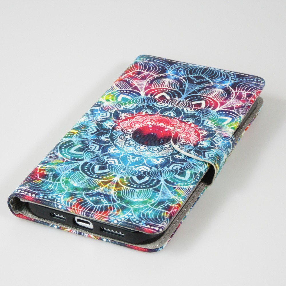 Fourre iPhone 13 - Premium Wallet flip fermeture magnétique et porte-carte - Spiritual Mandala