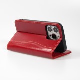Hülle iPhone 13 Pro Max - Flip Fierre Shann Echtleder - Rot