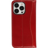 Hülle iPhone 13 Pro Max - Flip Fierre Shann Echtleder - Rot