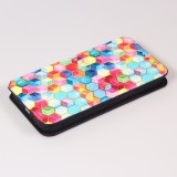 iPhone 13 Pro Case Hülle - Flip Geometrische cubes mit Ablage für Kreditkarten, Ticket, SIM-Karte - Multi-col- Or