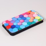 iPhone 13 Pro Case Hülle - Flip Geometrische hexagone mit Ablage für Kreditkarten, Ticket, SIM-Karte - Multi-col- Or