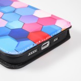 Fourre iPhone 13 Pro Max - Flip Géométrique hexagones avec rangement pour cartes de crédit, billet, carte SIM - Multi-couleurs