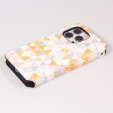 iPhone 13 Pro Case Hülle - Flip Geometrische Dreiecke mit Ablage für Kreditkarten, Ticket, SIM-Karte