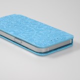 iPhone 13 Pro Case Hülle - Flip Wallet Fashion künstlerisches Mandala Design  - Hellblau