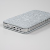 iPhone 13 Pro Max Case Hülle - Flip Wallet Fashion künstlerisches Mandala Design  - Grau