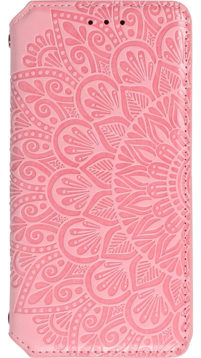 iPhone 13 Pro Max Case Hülle - Flip Wallet Fashion künstlerisches Mandala Design  - Lachs