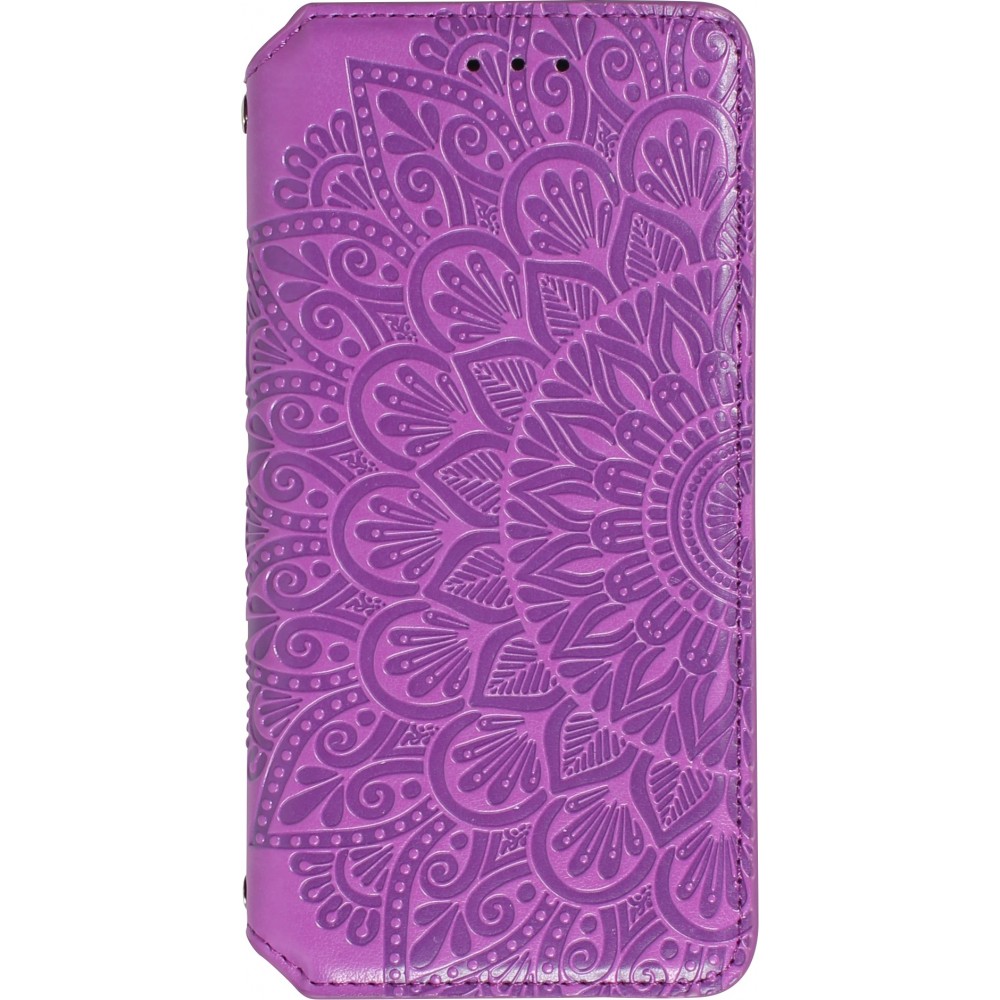 iPhone 13 Pro Case Hülle - Flip Wallet Fashion künstlerisches Mandala Design  - Violett