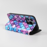 iPhone 13 Pro Case Hülle - Flip Drachenschuppen mit Aufbewahrung für Kreditkarten, Ticket, SIM-Karte