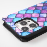 iPhone 13 Pro Case Hülle - Flip Drachenschuppen mit Aufbewahrung für Kreditkarten, Ticket, SIM-Karte
