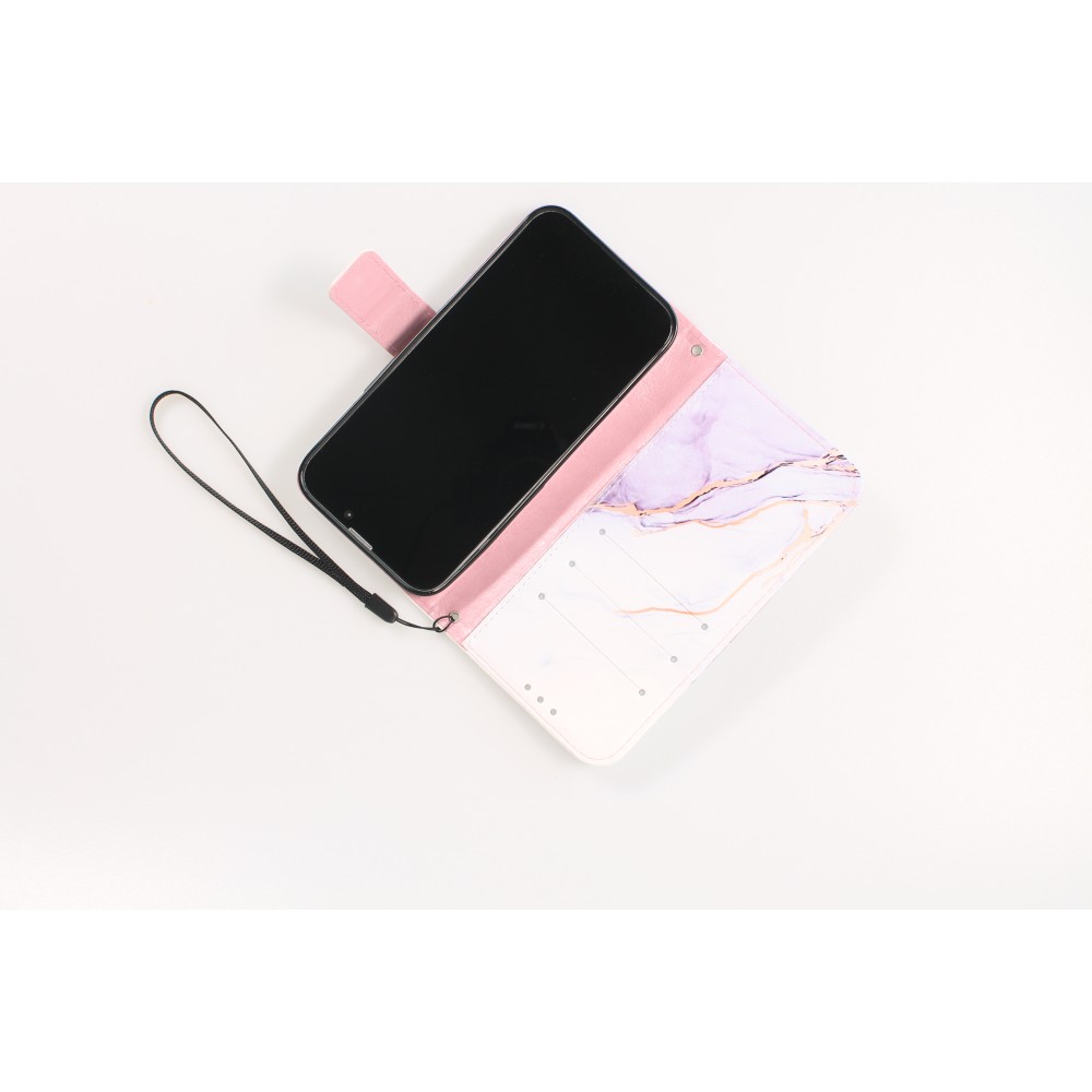 Fourre iPhone 13 Pro - Flip Wallet Liquid Color avec fermeture à aimant - Calm Cloud