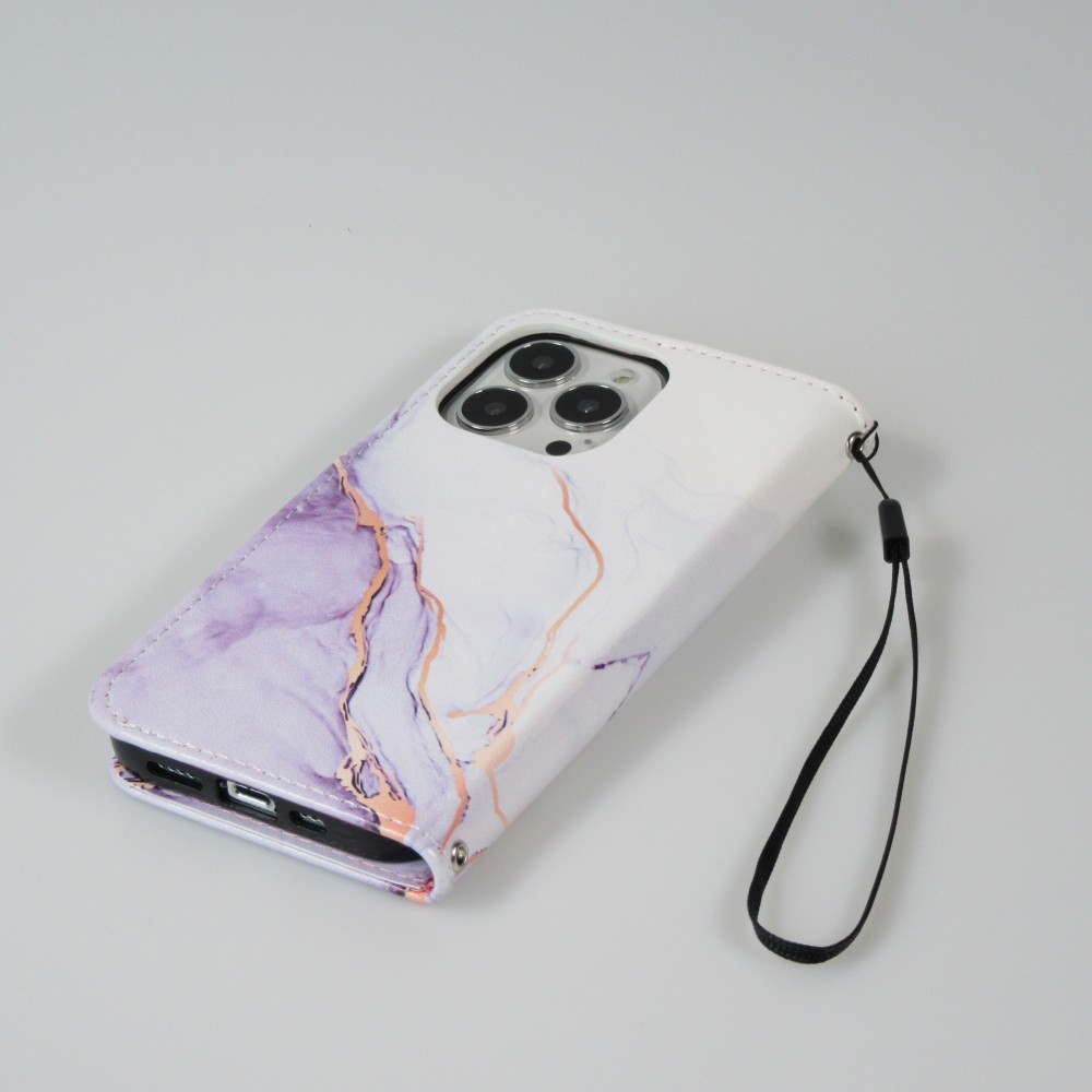 iPhone 13 Pro Case Hülle - Flip Wallet Liquid Color mit Magnet Verschluss - Calm Cloud