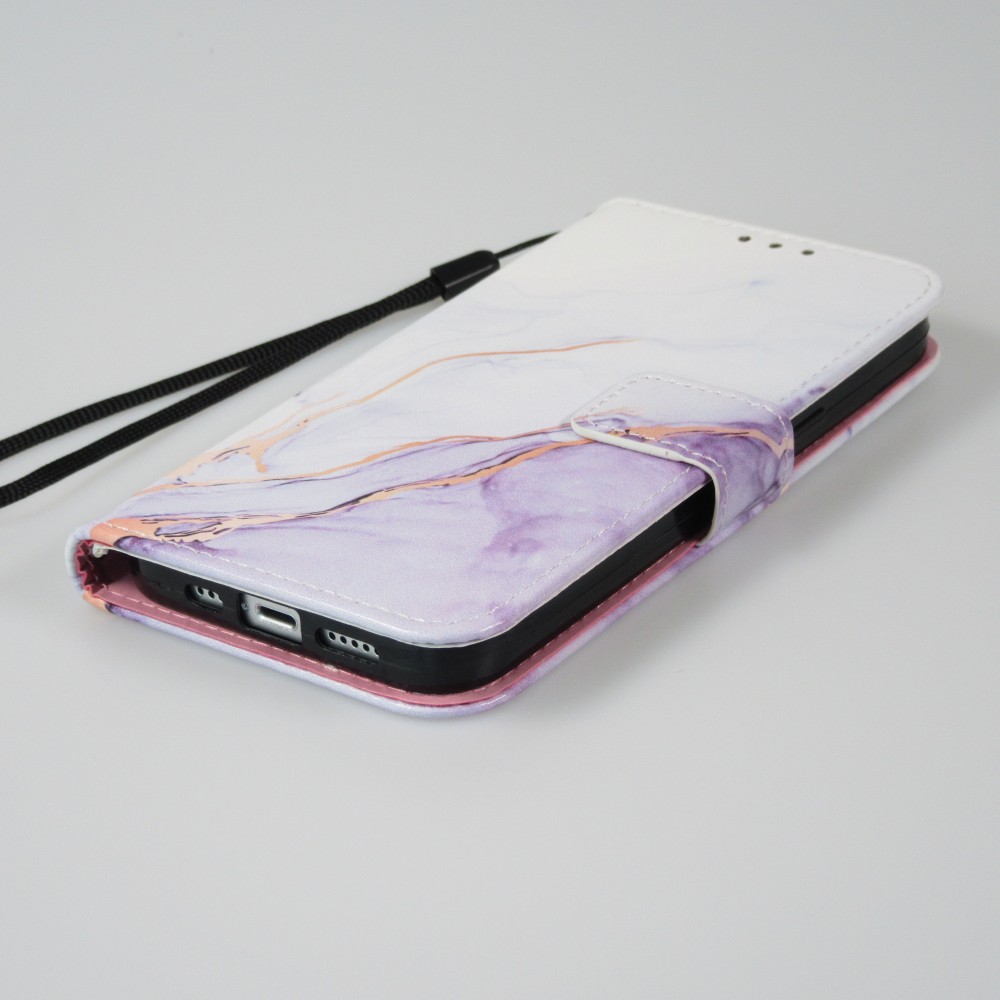iPhone 13 Pro Case Hülle - Flip Wallet Liquid Color mit Magnet Verschluss - Calm Cloud