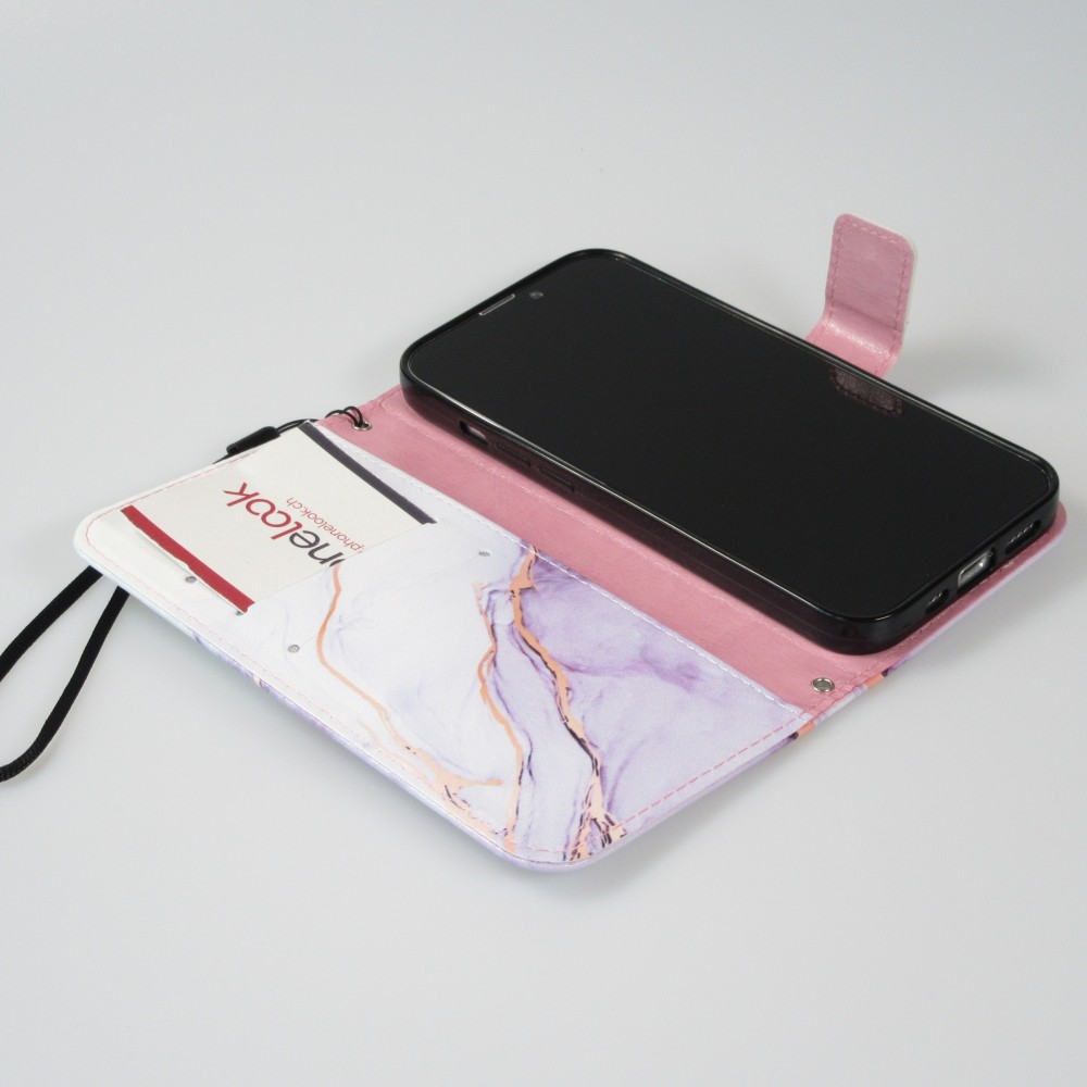 Fourre iPhone 13 Pro Max - Flip Wallet Liquid Color avec fermeture à aimant - Calm Cloud