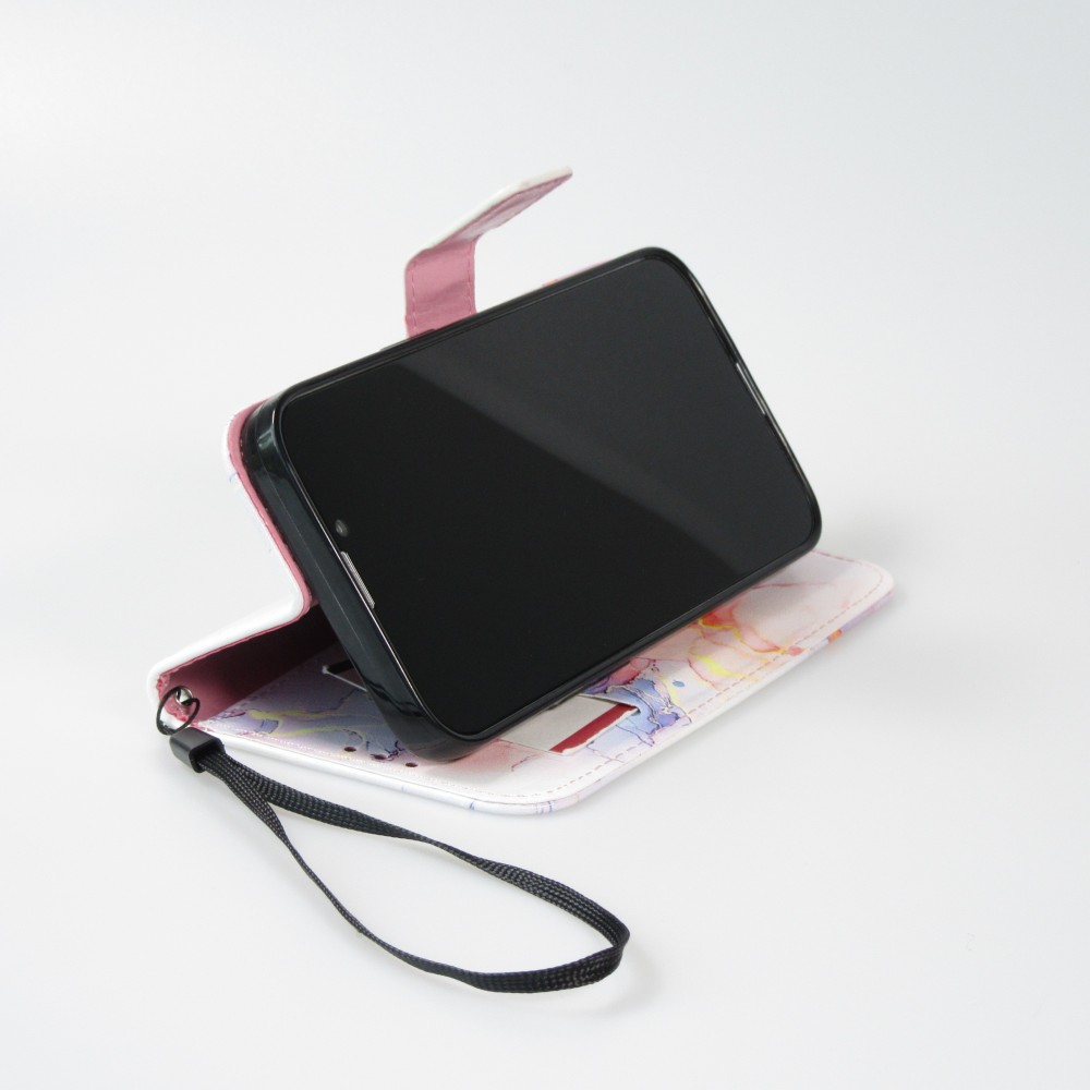 Fourre iPhone 12 / 12 Pro - Flip Wallet Liquid Color avec fermeture à aimant - Calm Cloud