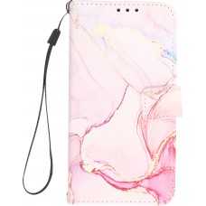 Fourre iPhone 13 Pro - Flip Wallet Liquid Color avec fermeture à aimant - Liquid Rose