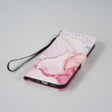 Fourre iPhone 12 / 12 Pro - Flip Wallet Liquid Color avec fermeture à aimant - Liquid Rose