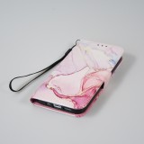 iPhone 12 / 12 Pro Case Hülle - Flip Wallet Liquid Color mit Magnet Verschluss - Liquid Rose