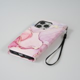 Fourre iPhone 13 Pro - Flip Wallet Liquid Color avec fermeture à aimant - Liquid Rose