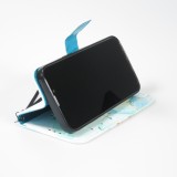 Fourre iPhone 13 Pro Max - Flip Wallet Liquid Color avec fermeture à aimant - Mint Wave