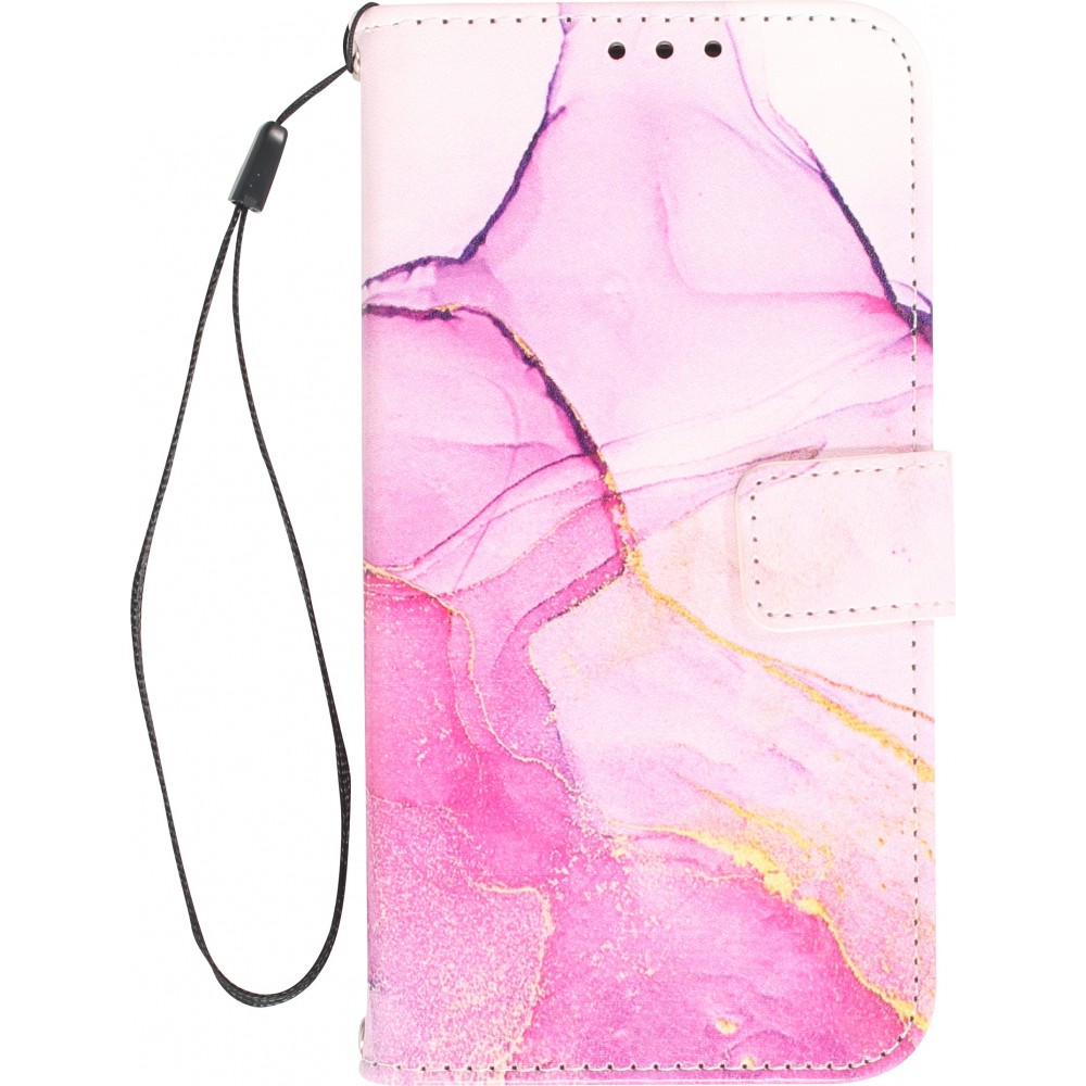 Fourre iPhone 12 / 12 Pro - Flip Wallet Liquid Color avec fermeture à aimant - Purple Sunset