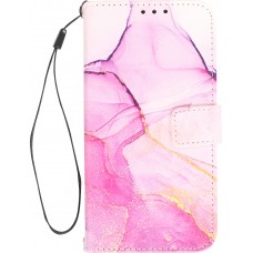Fourre iPhone 13 Pro - Flip Wallet Liquid Color avec fermeture à aimant - Purple Sunset