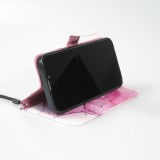 Fourre iPhone 13 Pro - Flip Wallet Liquid Color avec fermeture à aimant - Purple Sunset