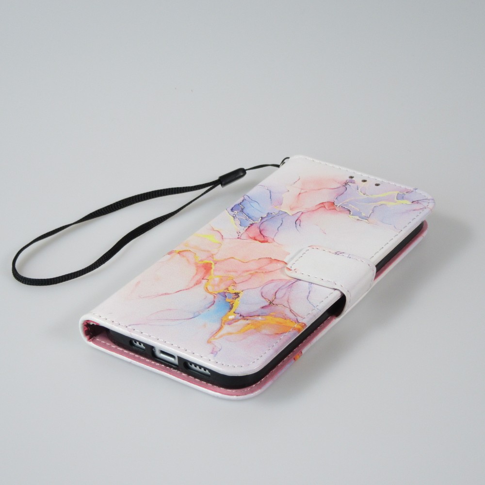 Fourre iPhone 13 Pro - Flip Wallet Liquid Color avec fermeture à aimant - Sunrise