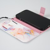 Fourre iPhone 12 / 12 Pro - Flip Wallet Liquid Color avec fermeture à aimant - Sunrise