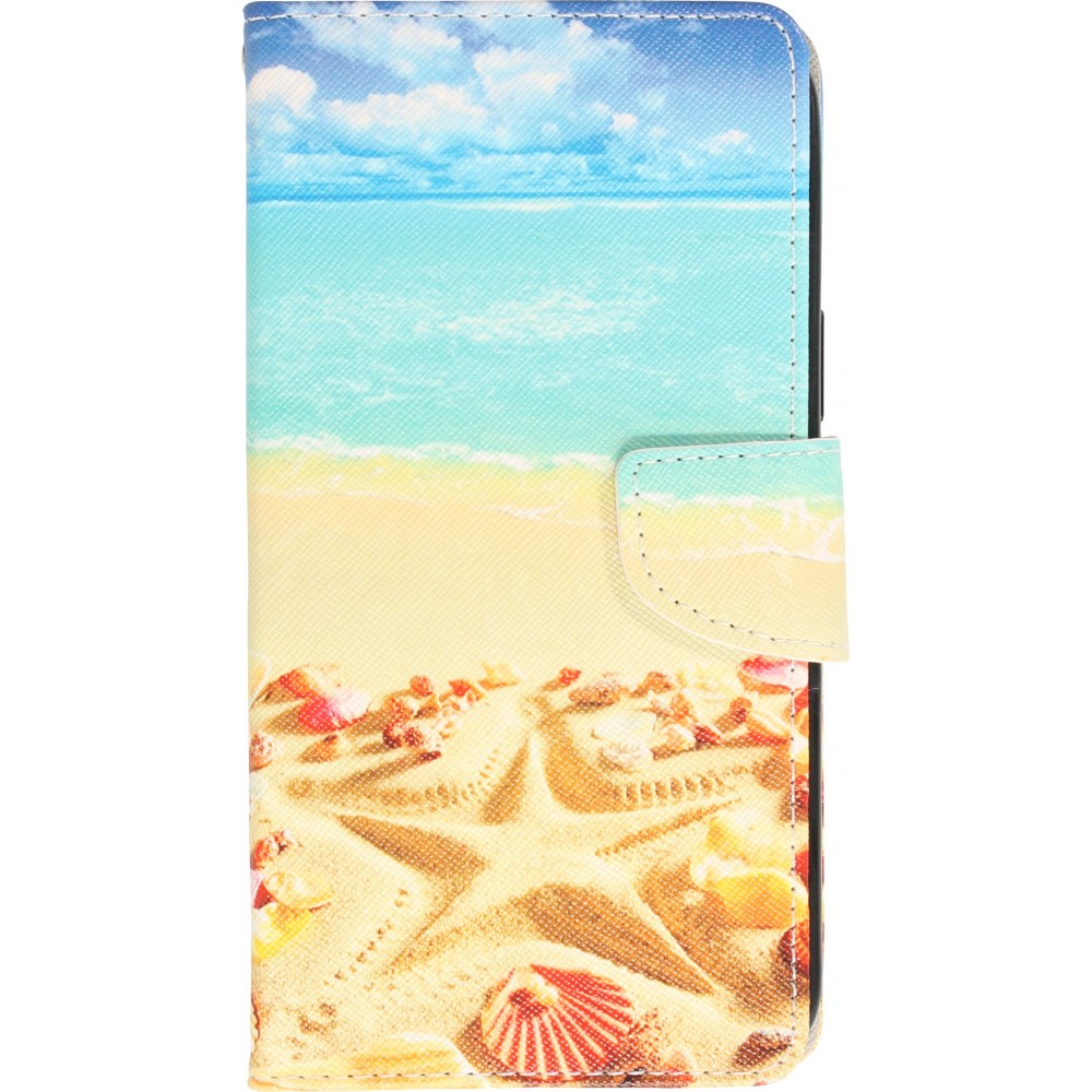 Fourre iPhone 13 Pro Max - Premium Wallet flip fermeture magnétique et porte-carte - Beach Starfisch