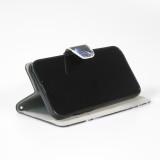 Fourre iPhone 13 Pro Max - Premium Wallet flip fermeture magnétique et porte-carte - Chat en doudoune - Noir