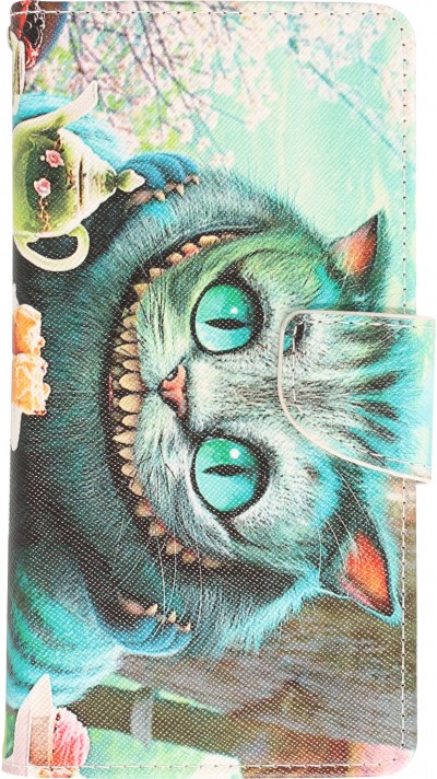 Fourre iPhone 12 / 12 Pro - Premium Wallet flip fermeture magnétique et porte-carte - Cheshire Cat