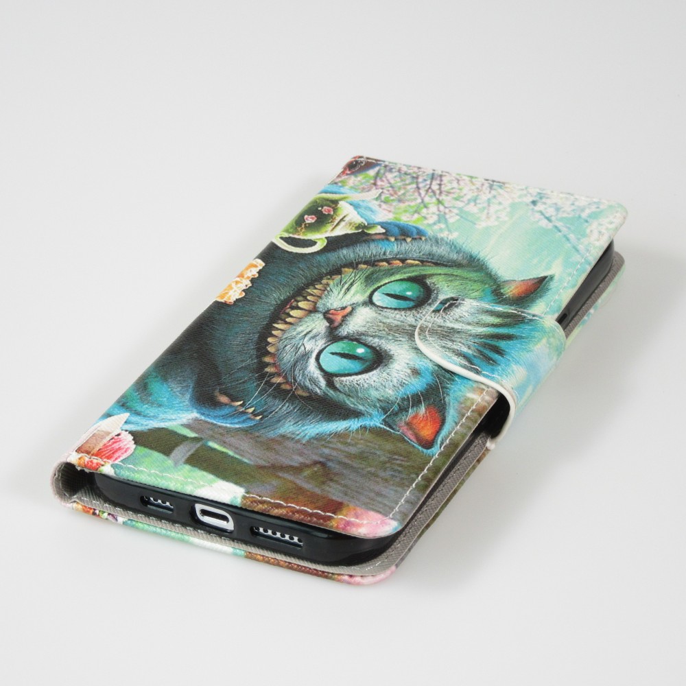 iPhone 13 Pro Max Case Hülle - Premium Wallet Flip-Magnetverschluss und Kartenfach - Cheshire Cat