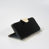 Fourre iPhone 12 / 12 Pro - Premium Wallet flip fermeture magnétique et porte-carte - Don't touch me Shiba Inu - Orange