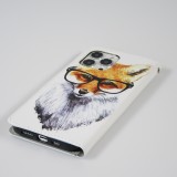 Fourre iPhone 13 Pro Max - Premium Wallet flip fermeture magnétique et porte-carte - Professeur Fox - Blanc
