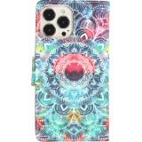 iPhone 12 / 12 Pro Case Hülle - Premium Wallet Flip-Magnetverschluss und Kartenfach - Spiritual Mandala