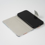 iPhone 12 / 12 Pro Case Hülle - Premium Wallet Flip-Magnetverschluss und Kartenfach - Gänseblümchen - Blau