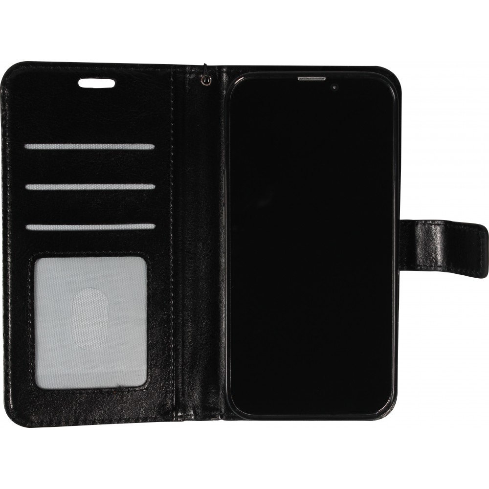 iPhone 13 Pro Case Hülle - Premium Flip - Schwarz