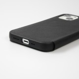 iPhone 13 Case Hülle - Qialino Window Flip Echtleder - Schwarz