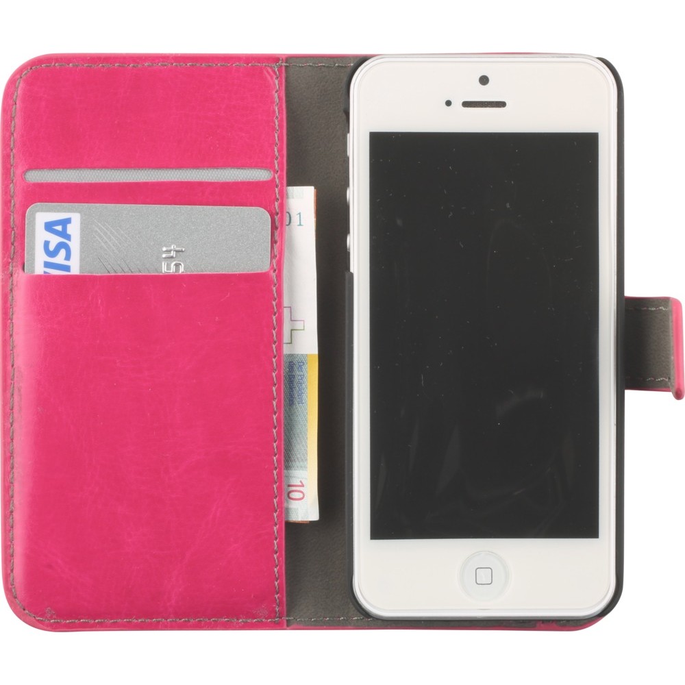 Fourre iPhone 5/5s / SE (2016) - Premium Flip - Rose foncé