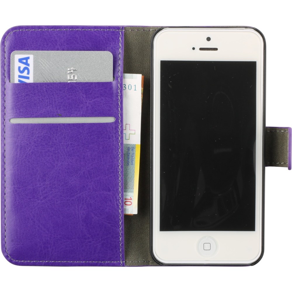 Hülle iPhone 5/5s / SE (2016) - Premium Flip - Violett