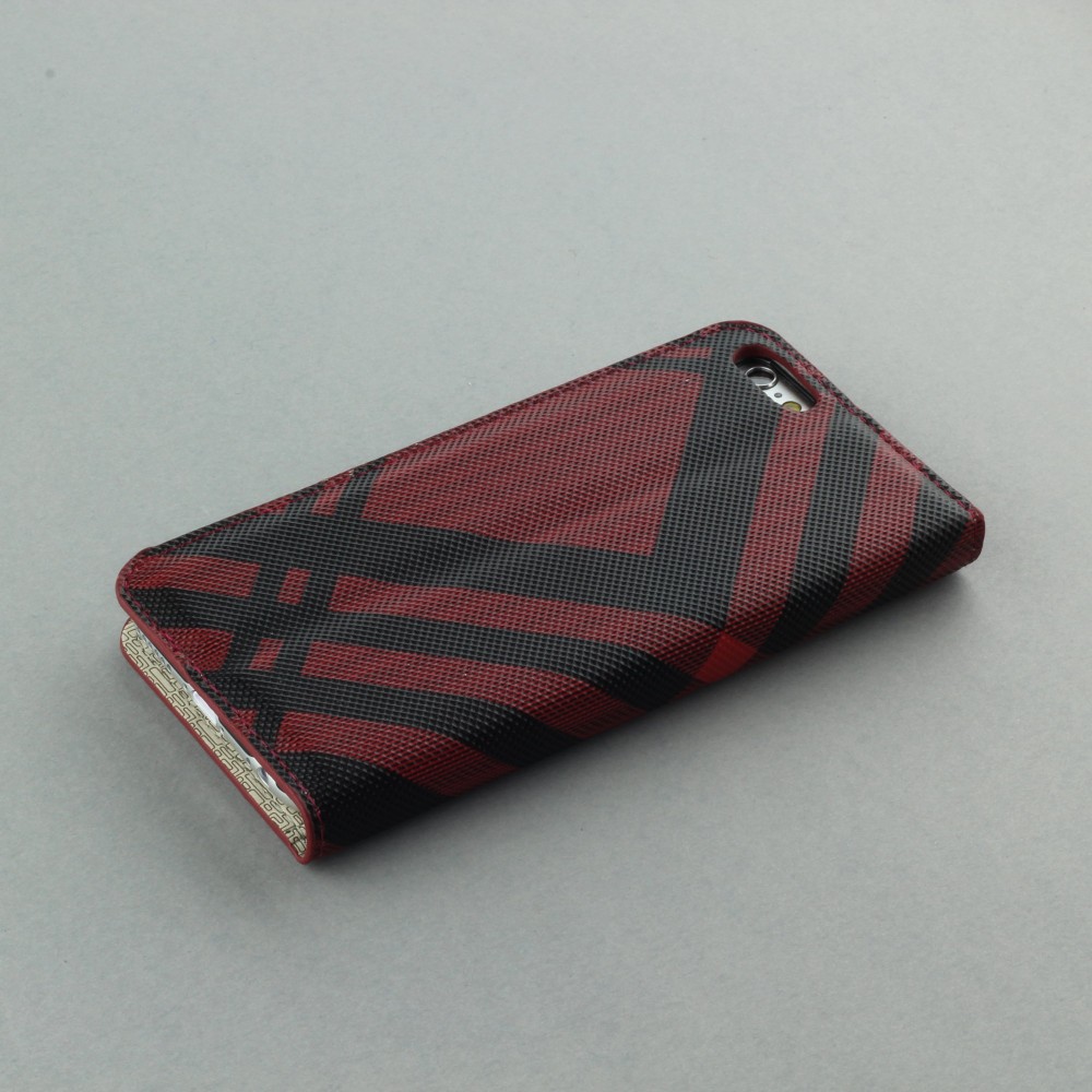 Hülle iPhone Xs Max - Flip Lines - Rot