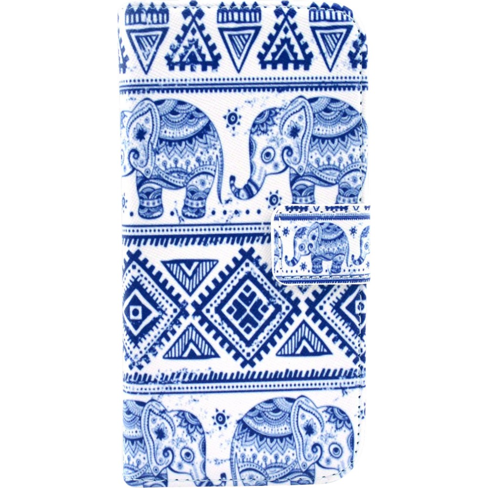 Hülle iPhone 6/6s - Flip Elefant Aztec